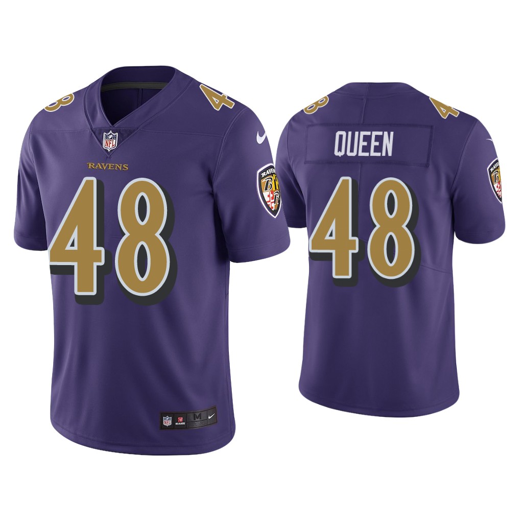 Men's Baltimore Ravens #48 Patrick Queen Purple NFL Color Rush Limited Jersey